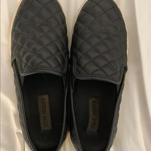 Black Steve Madden slip ons